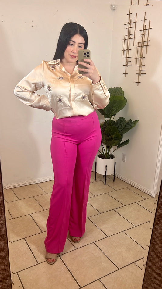 Nancy Pink Dressy Pants